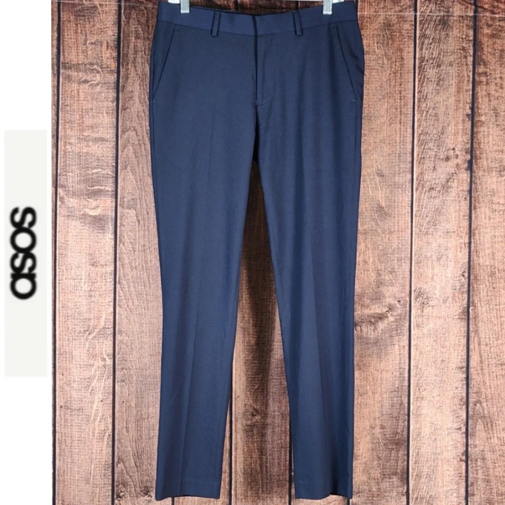 30x30 Blue Slim Fit Stretch Dress Pants Like New